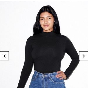 American Apparel Black Cotton Spandex Turtleneck